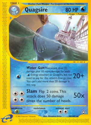 Pokemon TCG - Aquapolis - Quagsire - 030/147 - Reverse Holofoil