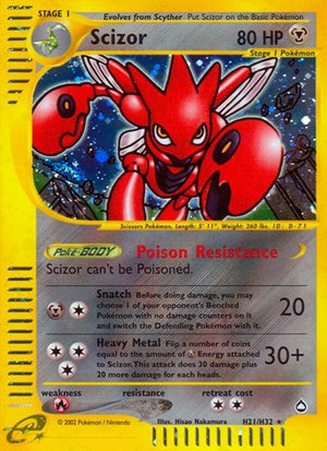 Pokemon TCG - Aquapolis - Scizor - H21/H32 - Holofoil