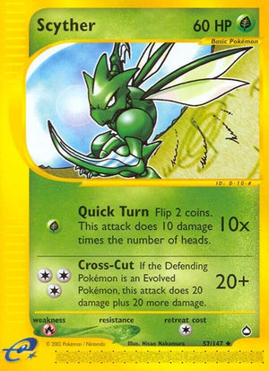 Pokemon TCG - Aquapolis - Scyther - 057/147 - Reverse Holofoil