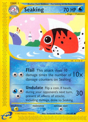 Pokemon TCG - Aquapolis - Seaking - 059/147 - Reverse Holofoil
