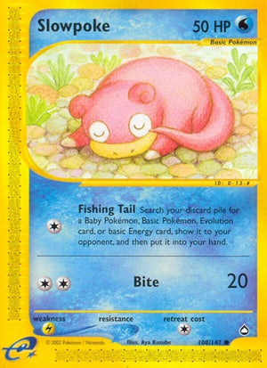 Pokemon TCG - Aquapolis - Slowpoke - 108/147 - Reverse Holofoil