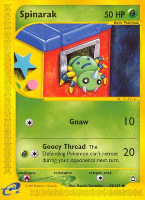 Pokemon TCG - Aquapolis - Spinarak - 062/147 - Reverse Holofoil