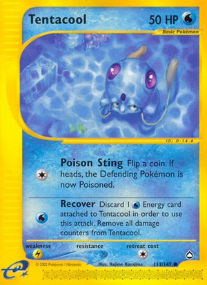 Pokemon TCG - Aquapolis - Tentacool - 113/147 - Reverse Holofoil