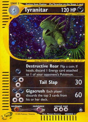 Pokemon TCG - Aquapolis - Tyranitar - H28/H32 - Holofoil