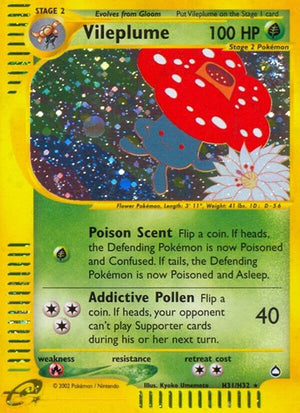 Pokemon TCG - Aquapolis - Vileplume - H31/H32 - Holofoil