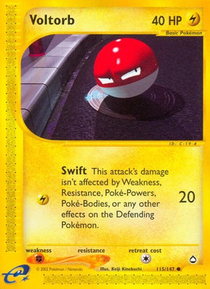 Pokemon TCG - Aquapolis - Voltorb - 115/147 - Reverse Holofoil
