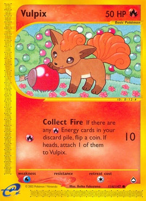 Pokemon TCG - Aquapolis - Vulpix - 116/147 - Reverse Holofoil