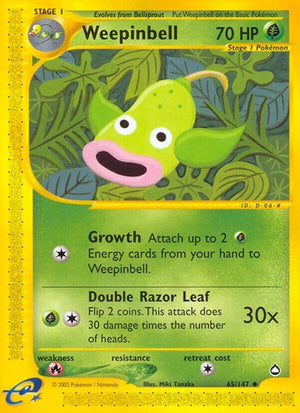 Pokemon TCG - Aquapolis - Weepinbell - 065/147 - Reverse Holofoil