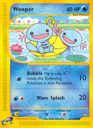 Pokemon TCG - Aquapolis - Wooper - 117/147 - Reverse Holofoil