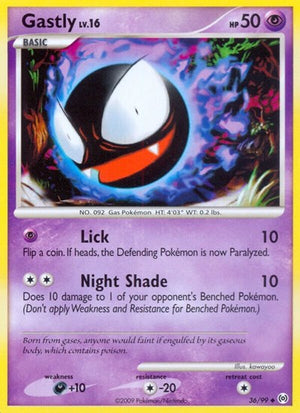 Pokemon TCG - Arceus - Gastly - 36/99 - Reverse Holofoil