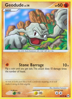 Pokemon TCG - Arceus - Geodude - 65/99 - Reverse Holofoil