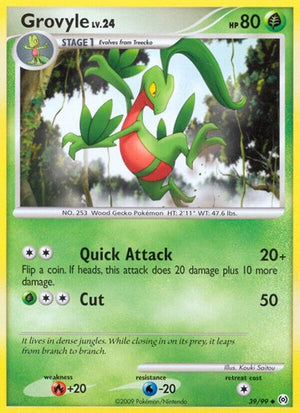 Pokemon TCG - Arceus - Grovyle - 39/99 - Reverse Holofoil