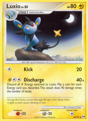 Pokemon TCG - Arceus - Luxio - 43/99 - Reverse Holofoil
