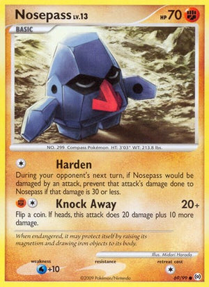 Pokemon TCG - Arceus - Nosepass - 69/99 - Reverse Holofoil