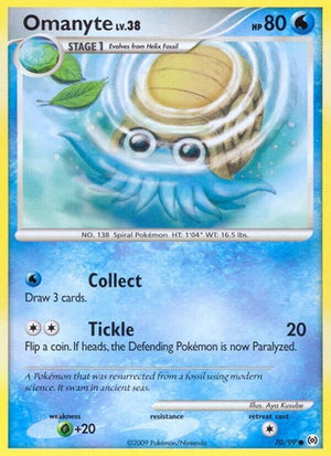 Pokemon TCG - Arceus - Omanyte - 70/99 - Reverse Holofoil