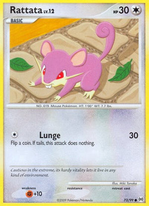 Pokemon TCG - Arceus - Rattata - 73/99 - Reverse Holofoil