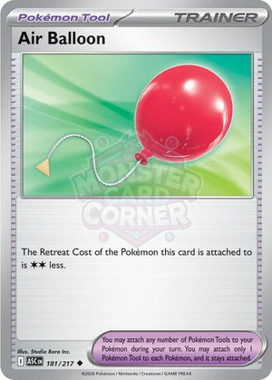 Pokemon TCG - ME: Ascended Heroes - Air Balloon - 181/217 - Reverse Holofoil