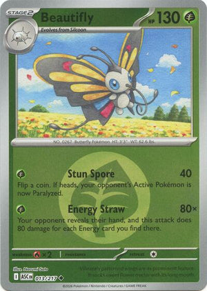Pokemon TCG - ME: Ascended Heroes - Beautifly - 013/217 - Energy Symbol Reverse Holofoil