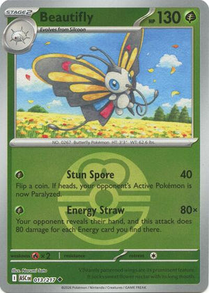 Pokemon TCG - ME: Ascended Heroes - Beautifly - 013/217 - Love Ball Reverse Holofoil