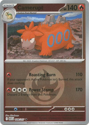 Pokemon TCG - ME: Ascended Heroes - Camerupt - 028/217 - Energy Symbol Reverse Holofoil