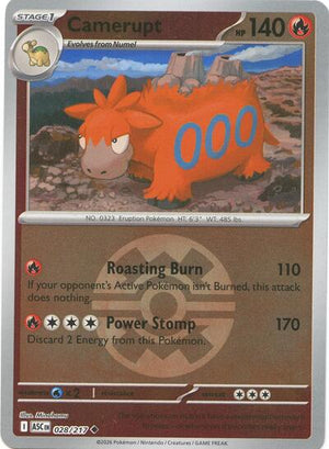 Pokemon TCG - ME: Ascended Heroes - Camerupt - 028/217 - Quick Ball Reverse Holofoil