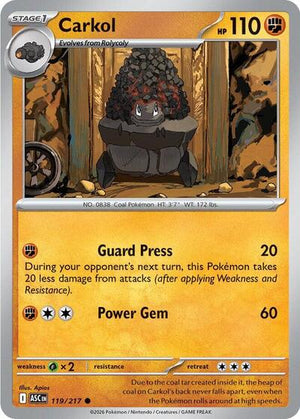 Pokemon TCG - ME: Ascended Heroes - Carkol - 119/217