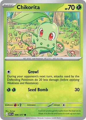 Pokemon TCG - ME: Ascended Heroes - Chikorita - 008/217