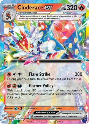 Pokemon TCG - ME: Ascended Heroes - Cinderace ex - 038/217 - Holofoil