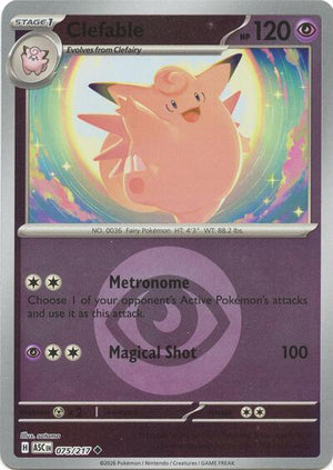 Pokemon TCG - ME: Ascended Heroes - Clefable - 075/217 - Energy Symbol Reverse Holofoil