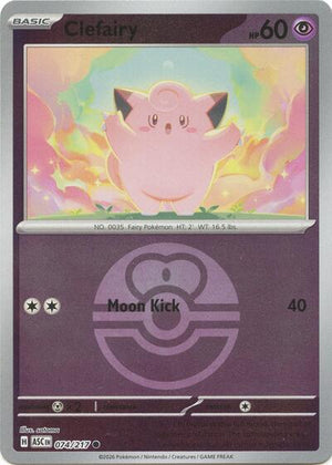 Pokemon TCG - ME: Ascended Heroes - Clefairy - 074/217 - Love Ball Reverse Holofoil