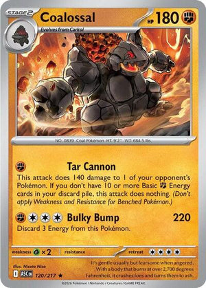Pokemon TCG - ME: Ascended Heroes - Coalossal - 120/217 - Holofoil