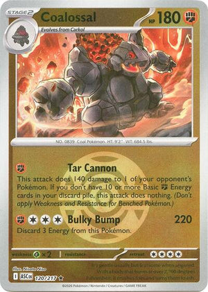 Pokemon TCG - ME: Ascended Heroes - Coalossal - 120/217 - Dusk Ball Reverse Holofoil