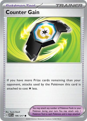 Pokemon TCG - ME: Ascended Heroes - Counter Gain - 186/217 - Reverse Holofoil