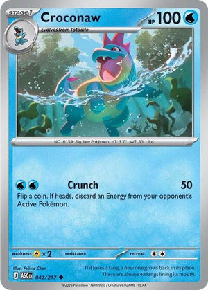 Pokemon TCG - ME: Ascended Heroes - Croconaw - 042/217 - Energy Symbol Reverse Holofoil