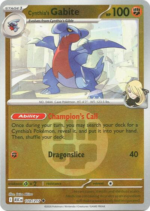 Pokemon TCG - ME: Ascended Heroes - Cynthia's Gabite - 110/217 - Energy Symbol Reverse Holofoil