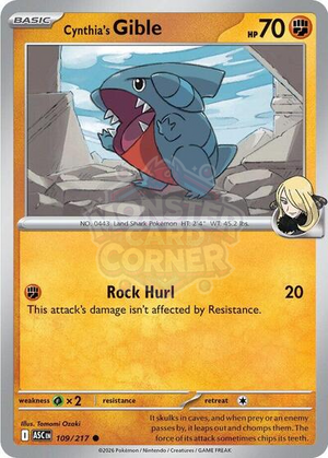 Pokemon TCG - ME: Ascended Heroes - Cynthia's Gible - 109/217