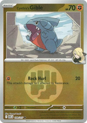 Pokemon TCG - ME: Ascended Heroes - Cynthia's Gible - 109/217 - Energy Symbol Reverse Holofoil