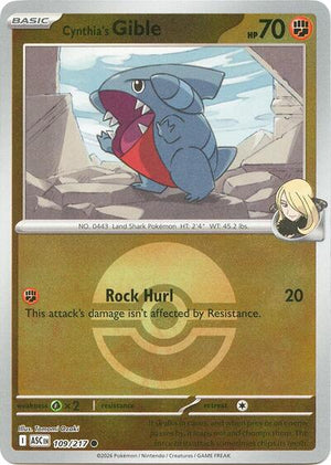 Pokemon TCG - ME: Ascended Heroes - Cynthia's Gible - 109/217 - Poke Ball Reverse Holofoil