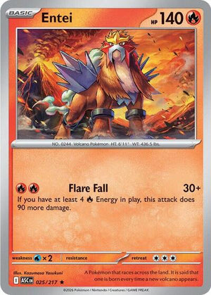 Pokemon TCG - ME: Ascended Heroes - Entei - 025/217 - Holofoil