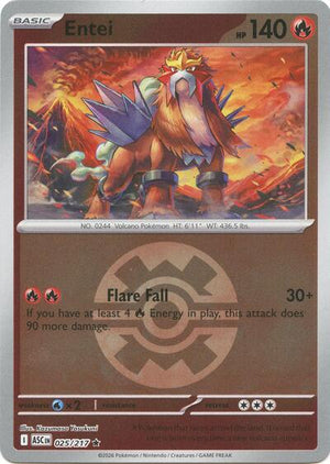 Pokemon TCG - ME: Ascended Heroes - Entei - 025/217 - Quick Ball Reverse Holofoil