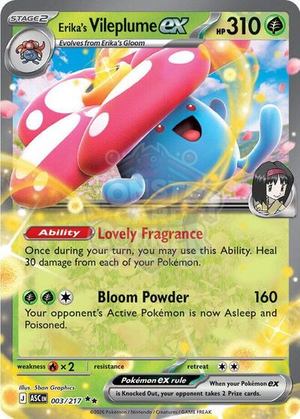Pokemon TCG - ME: Ascended Heroes - Erika's Vileplume ex - 003/217 - Holofoil