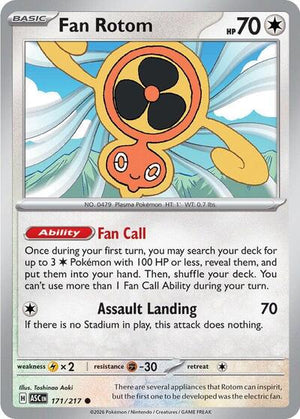 Pokemon TCG - ME: Ascended Heroes - Fan Rotom - 171/217