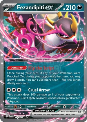 Pokemon TCG - ME: Ascended Heroes - Fezandipiti ex - 142/217 - Holofoil