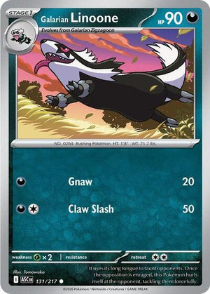 Pokemon TCG - ME: Ascended Heroes - Galarian Linoone - 131/217