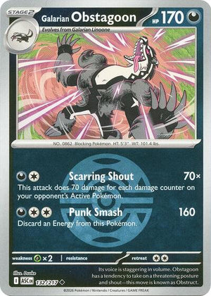 Pokemon TCG - ME: Ascended Heroes - Galarian Obstagoon - 132/217 - Dusk Ball Reverse Holofoil