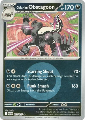 Pokemon TCG - ME: Ascended Heroes - Galarian Obstagoon - 132/217 - Energy Symbol Reverse Holofoil