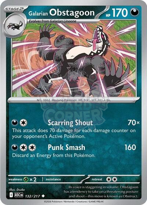 Pokemon TCG - ME: Ascended Heroes - Galarian Obstagoon - 132/217