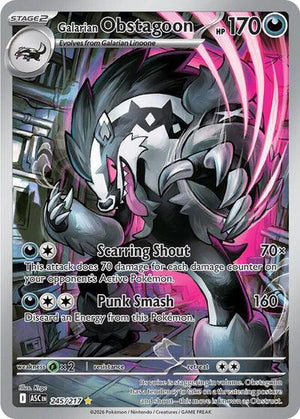 Pokemon TCG - ME: Ascended Heroes - Galarian Obstagoon - 245/217 - Holofoil