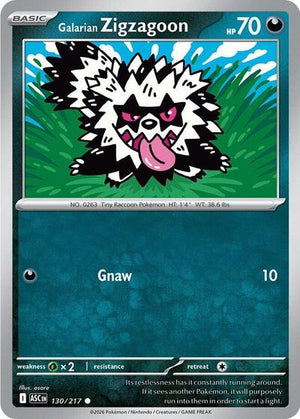 Pokemon TCG - ME: Ascended Heroes - Galarian Zigzagoon - 130/217