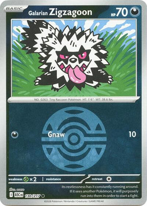 Pokemon TCG - ME: Ascended Heroes - Galarian Zigzagoon - 130/217 - Dusk Ball Reverse Holofoil